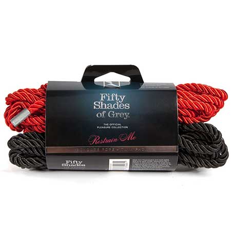 Fifty Shades of Grey Restrain Me Bondage Rope Twin Pack Red/Black-0