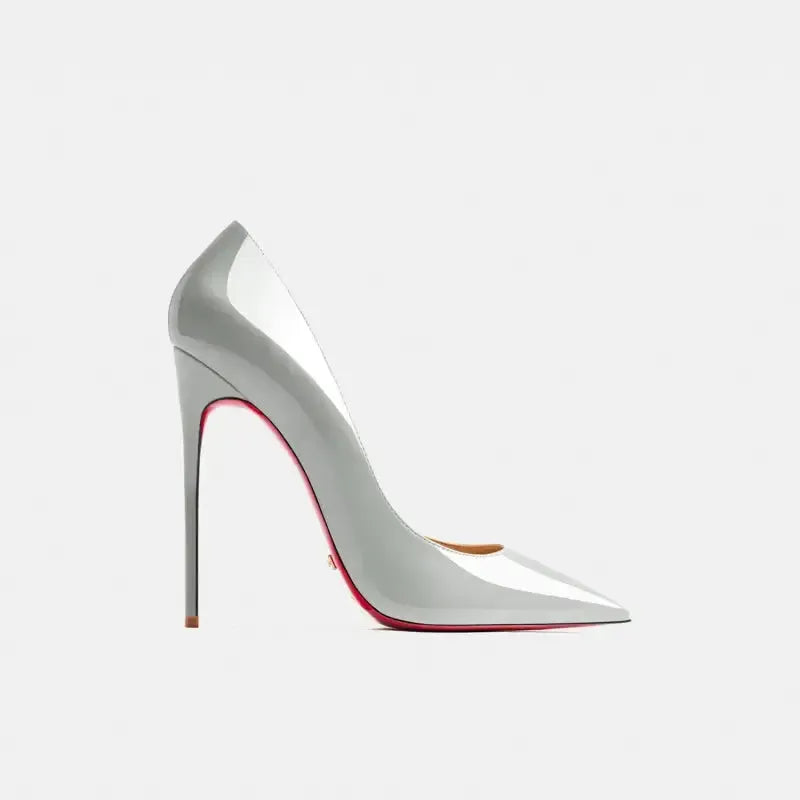 Real Leather Classic Pumps Red Bottom Pointed Toe High Heels-18